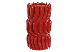 DKD Home Decor Jarrón de Gres Chili Rojo