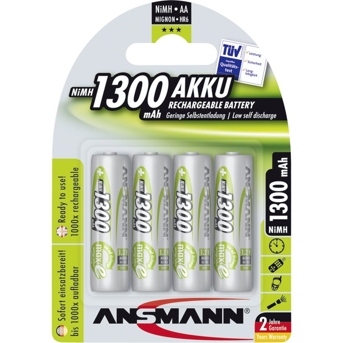 Ansmann maxE Pilas Mignon AA 1300 mAh (Pack de 4) Ansmann maxE Pilas Mignon AA 1300 mAh (Pack de 4)