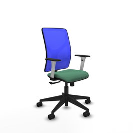 PIQUERAS Y CRESPO Silla de oficina Motilla con mecanismo Sincro, Verde esmeralda y Azul