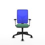 PIQUERAS Y CRESPO Silla de oficina Motilla con mecanismo Sincro, Verde esmeralda y Azul
