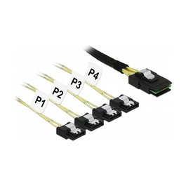 DeLOCK Cable Mini SAS SFF-8087 a 4 x SATA 7 Pin, 1 m