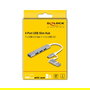 DeLOCK Hub USB 3.2 Gen 1 de 4 Puertos (3x USB 2.0 + 1x USB 5 Gbps), Conexión USB Tipo-A o Tipo-C, Plug & Play, Plata