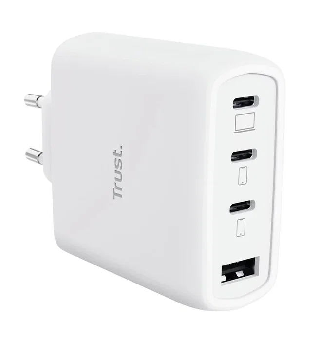 Trust Maxo 65W Cargador GaN Blanco con 3xUSB-C y 1xUSB-A Trust Maxo 65W Cargador GaN Blanco con 3xUSB-C y 1xUSB-A