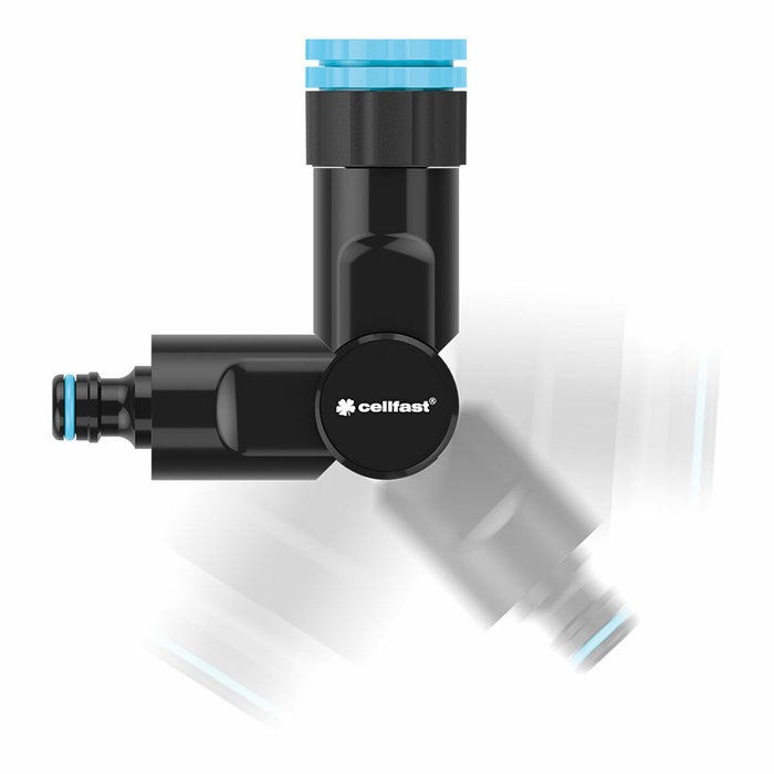 Cellfast Conector angular multiusos con rosca hembra energo 6 bar, ½ pulg - ¾ pulg - 1 pulg