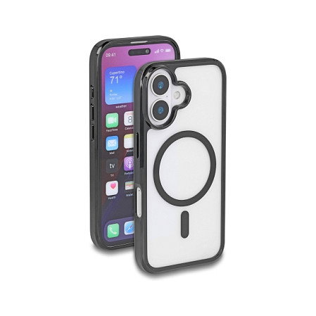 DeLOCK Funda para iPhone 16 compatible con MagSafe, Negro/Transparente DeLOCK Funda para iPhone 16 compatible con MagSafe, Negro/Transparente