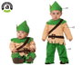 Otros Disfraz Duende o Robin Hood Bebé Niño 24 Meses, Conjunto 3 Piezas Sombrero Camiseta Pantalón Color Verde y Marrón