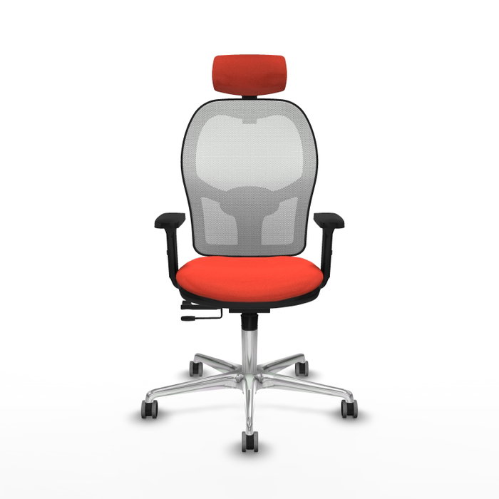 PIQUERAS Y CRESPO Silla de oficina Jorquera con mecanismo Sincro/Traslack, Naranja oscuro y Blanco
