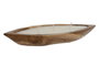 DKD Home Decor Vela de Teca Maciza y Cera Parafina Natural 39x13x5,5 cm