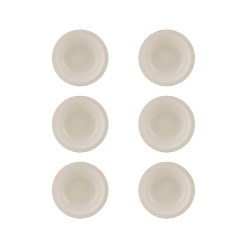 Summa MODERN Plato Hondo de Vitro Porcelana, 20 cm, Color Marfil (Set de 6)