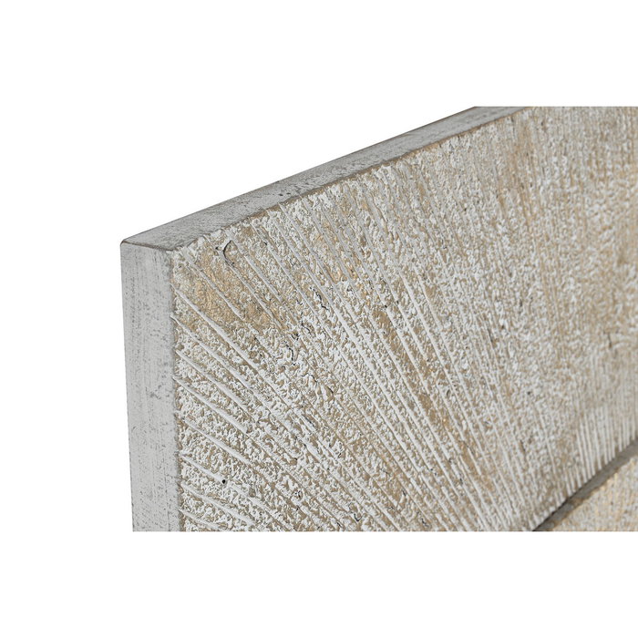 DKD Home Decor Decoración de Pared Mango MDF 120x3,5x120 Decapé Blanco y Dorado