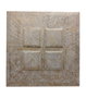 DKD Home Decor Decoración de Pared Mango MDF 120x3,5x120 Decapé Blanco y Dorado