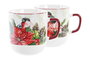 DKD Home Decor Set de Tazas de Porcelana Surtido Rojo y Verde 400ml