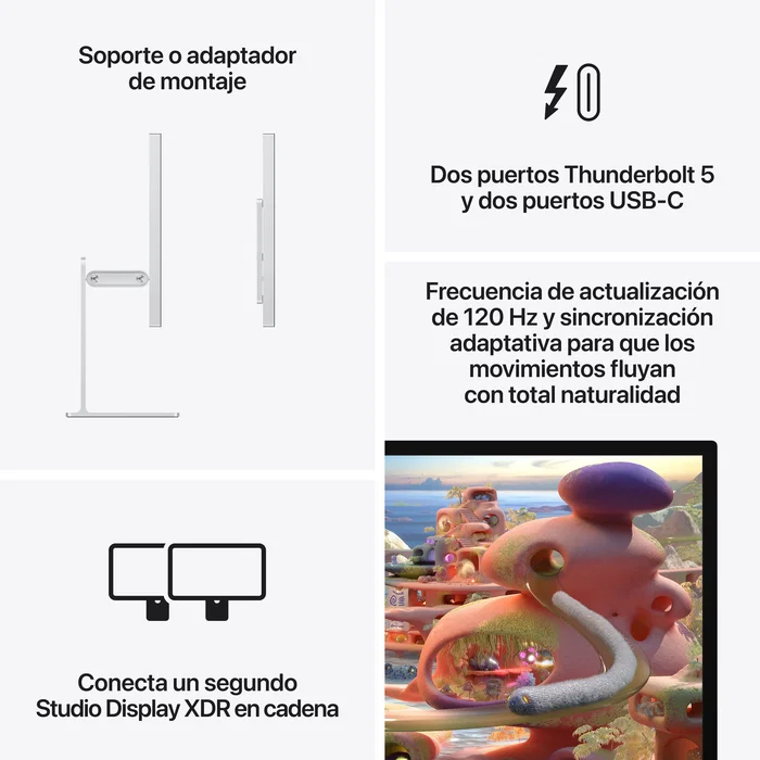 Apple Studio Display XDR 27 pulgadas 5K Cristal estándar Adaptador VESA Plata