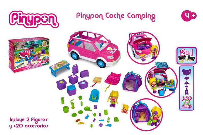 Famosa Coche Camping Pinypon con Accesorios y Dos Figuras, Edad Mínima 4 Años, Idioma Español Famosa Coche Camping Pinypon con Accesorios y Dos Figuras, Edad Mínima 4 Años, Idioma Español