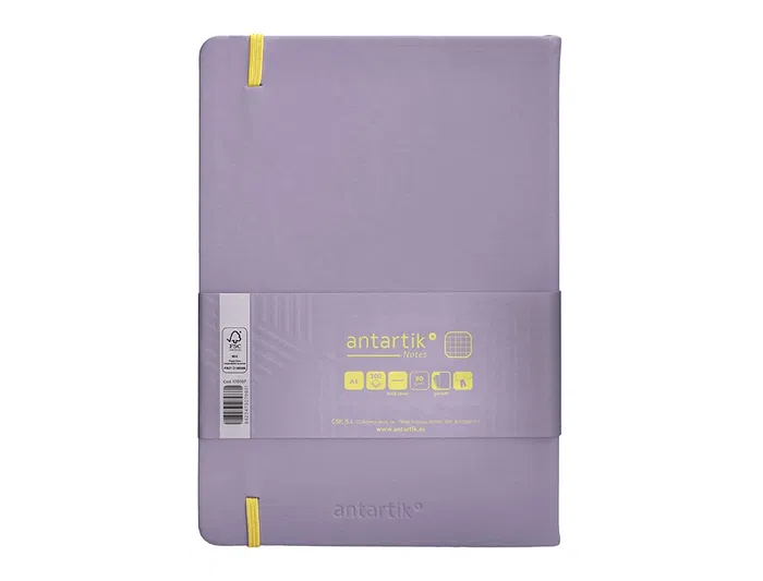 Antartik Cuaderno A5 Tapa Dura Hojas Cuadriculadas Morado y Amarillo 100 Hojas 80gr FSC Antartik Cuaderno A5 Tapa Dura Hojas Cuadriculadas Morado y Amarillo 100 Hojas 80gr FSC