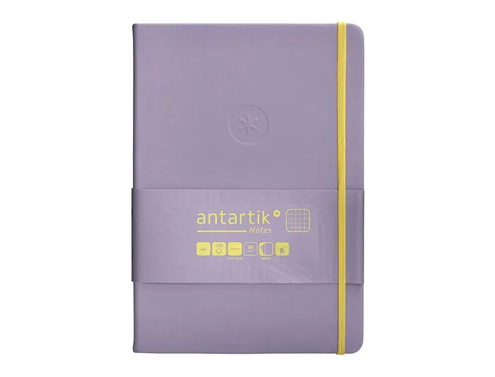 Antartik Cuaderno A5 Tapa Dura Hojas Cuadriculadas Morado y Amarillo 100 Hojas 80gr FSC Antartik Cuaderno A5 Tapa Dura Hojas Cuadriculadas Morado y Amarillo 100 Hojas 80gr FSC