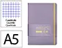 Antartik Cuaderno A5 Tapa Dura Hojas Cuadriculadas Morado y Amarillo 100 Hojas 80gr FSC