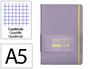 Antartik Cuaderno A5 Tapa Dura Hojas Cuadriculadas Morado y Amarillo 100 Hojas 80gr FSC