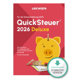 Lexware QuickSteuer Deluxe 2026 - 1 Dispositivo, hasta 5 declaraciones de impuestos - Descarga ESD