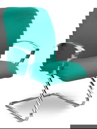 Silla Caudete confidente tapizada con Tela color Verde esmeralda. Brazos fijos