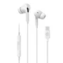CELly UP1200TYPECWH Auriculares Intraurales Alámbricos con Micrófono y Control de Volumen, USB-C, Blanco, Compatible con Apple, Samsung, Huawei, Xiaomi, Llamadas y Música