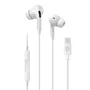 CELly UP1200TYPECWH Auriculares Intraurales Alámbricos con Micrófono y Control de Volumen, USB-C, Blanco, Compatible con Apple, Samsung, Huawei, Xiaomi, Llamadas y Música