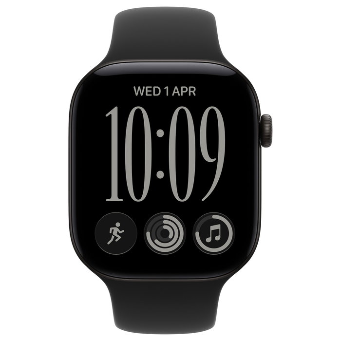 Apple Watch Series 12 GPS 42mm Aluminio Negro con Correa Deportiva Negra S/M