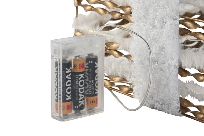 DKD Home Decor Regalo Set 3 LED Blanco y Dorado DKD Home Decor Regalo Set 3 LED Blanco y Dorado