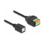 DeLOCK Cable USB 2.0 Tipo-B hembra a bloque de terminales con pulsador, 15 cm