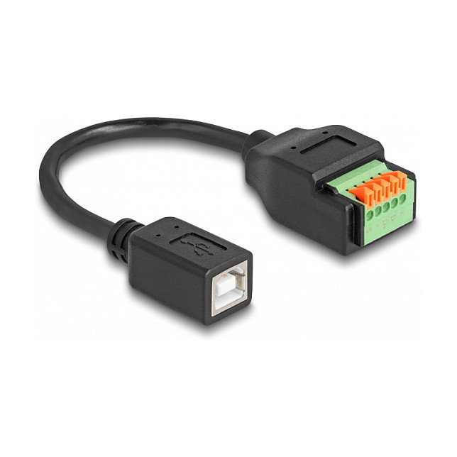 DeLOCK Cable USB 2.0 Tipo-B hembra a bloque de terminales con pulsador, 15 cm