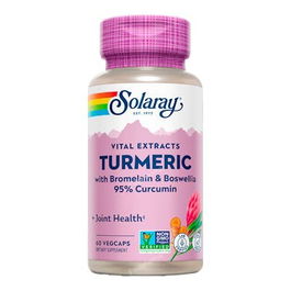 SOLARAY Turmeric Bromelain-Boswelia 60 Vcápsulas - Cúrcuma, Bromelina y Boswellia para el Mantenimiento Articular