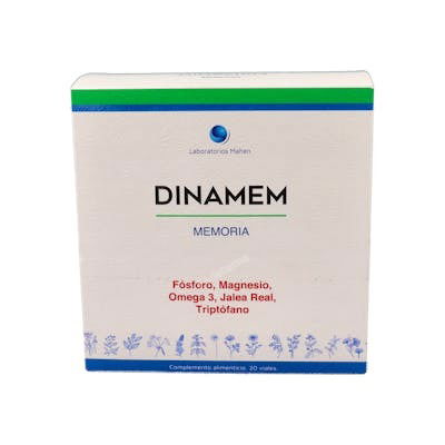 DINADIET Dinamem 20Viales con Omega 3 y Triptófano para funcionamiento de membranas celulares