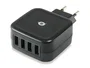 Conceptronic ALTHEA04B Cargador de Pared 4 Puertos USB 2.0, 25W, 5V, Negro, Universal, para Móviles