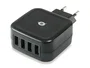 Conceptronic ALTHEA04B Cargador de Pared 4 Puertos USB 2.0, 25W, 5V, Negro, Universal, para Móviles