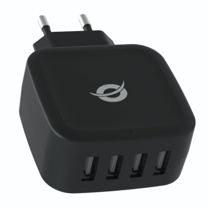 Conceptronic Cargador de pared Althea 4 puertos USB 25W negro