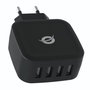 Conceptronic Cargador de pared Althea 4 puertos USB 25W negro