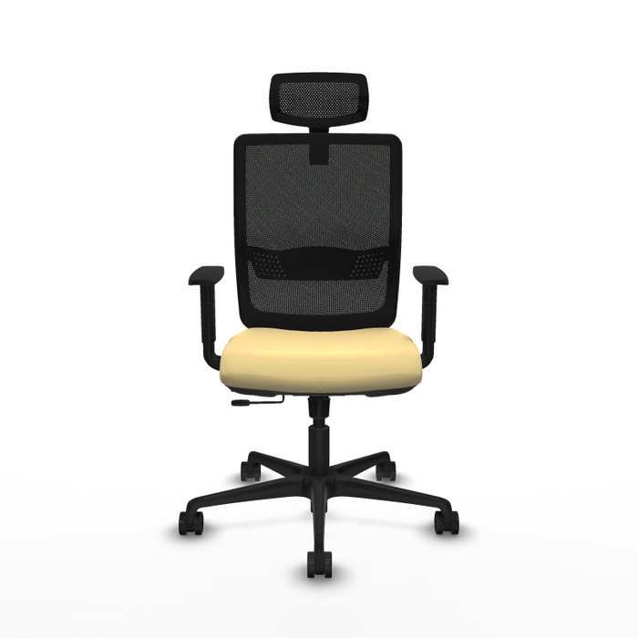 PIQUERAS Y CRESPO Silla de oficina Haches con mecanismo Sincro/Traslack Crema y Negro