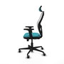 PIQUERAS Y CRESPO Silla de oficina Jorquera con mecanismo Sincro/Traslack, Turquesa y Blanco