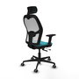 PIQUERAS Y CRESPO Silla de oficina Jorquera con mecanismo Sincro/Traslack, Turquesa y Blanco