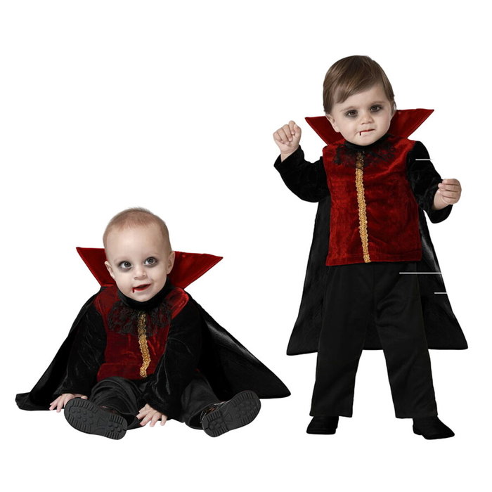 Yuku Disfraz de Vampiro para Bebé 12-24 Meses con Camiseta Roja de Terciopelo y Capa Yuku Disfraz de Vampiro para Bebé 12-24 Meses con Camiseta Roja de Terciopelo y Capa