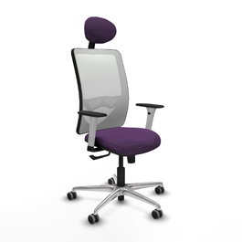 PIQUERAS Y CRESPO Silla de oficina Zulema con mecanismo Sincro, Morado y Blanco