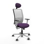 PIQUERAS Y CRESPO Silla de oficina Zulema con mecanismo Sincro, Morado y Blanco