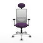 PIQUERAS Y CRESPO Silla de oficina Zulema con mecanismo Sincro, Morado y Blanco
