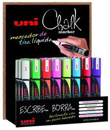 UNI-BALL Marcador de Tiza Líquida Chalk Marker PWE-5M Colores Surtidos, Pack de 36 unidades