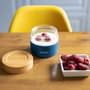 QUOKKA Recipiente de Comida de Cristal 500ml con Funda Deli Wood Grain para Alimentos