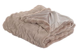 DKD Home Decor Rabit fur april 24 b Manta Rosa Palo 240 x 1 x 220 cm