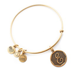 Alex And Ani Pulsera de Metal con Acabado Envejecido Dorado