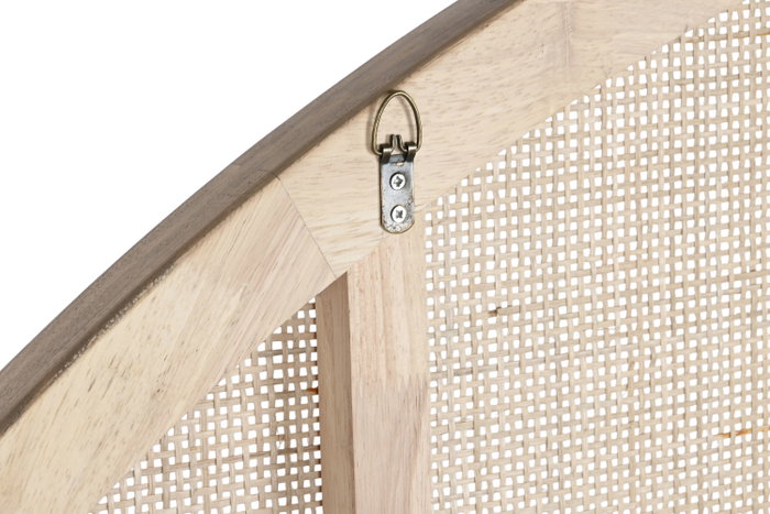 DKD Home Decor Cabecero de Cama Rubberwood y Ratán Natural 179x3,5x119