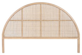 DKD Home Decor Cabecero de Cama Rubberwood y Ratán Natural 179x3,5x119