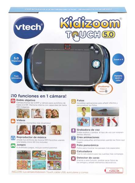 Vtech Kidizoom Touch Cámara Digital Infantil 5MP Pantalla Táctil 3.5" 10 Funciones 8.6x15x3.1 cm Vtech Kidizoom Touch Cámara Digital Infantil 5MP Pantalla Táctil 3.5" 10 Funciones 8.6x15x3.1 cm